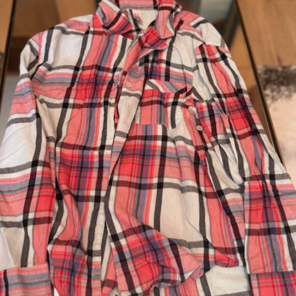 NWOT Victoria's Secret Turquoise & Pink Plaid Lightweight Flannel PJs - Size S - Picture 5 of 9
